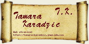 Tamara Karadžić vizit kartica
